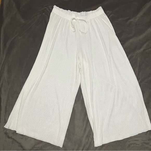 Shein Plus Paperbag Drawstring Waist Wide Leg Cover Up Pants - Picture 5 of 11